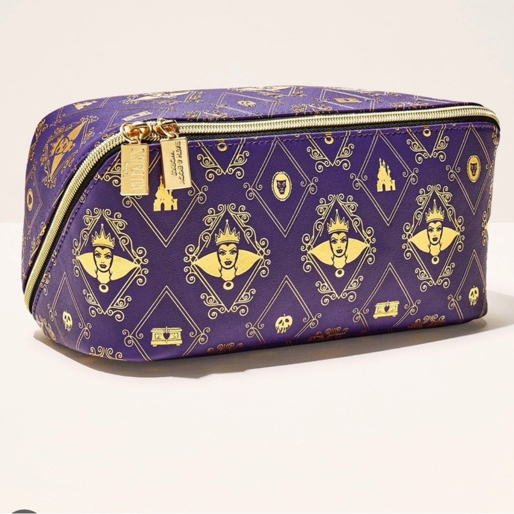 Bath and Body Works- Disney Villains Evil Queen Purple and Gold Cosmetic Bag
